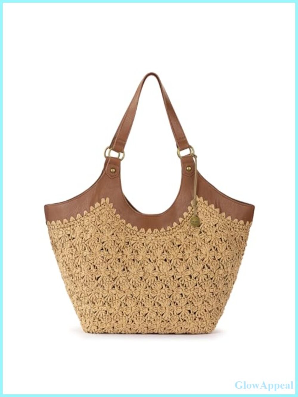 Roma Shopper Shoulder Bag Large Hand-Crocheted Tote Double Straps Travel
